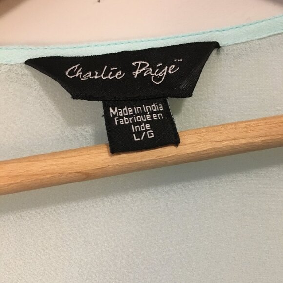 Charlie Paige Seafoam Green Rayon Tunic Dress Cover - Picture 11 of 16